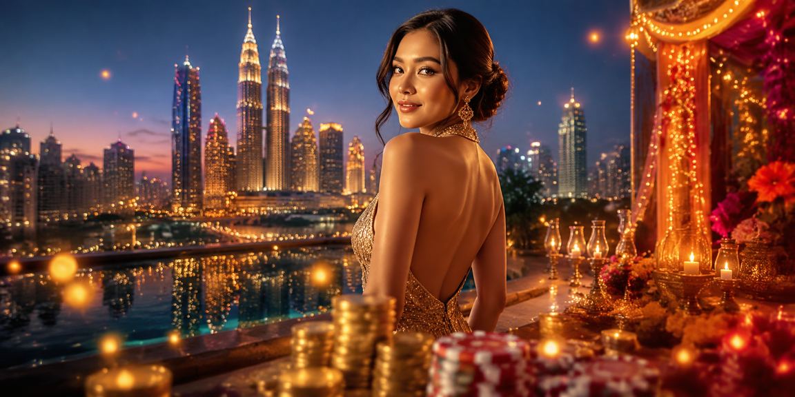 Suasana kasino hiburan moden di Kuala Lumpur dengan permainan meja berkualiti tinggi